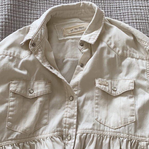 Peplum off white white denim top - Picture 2 of 4